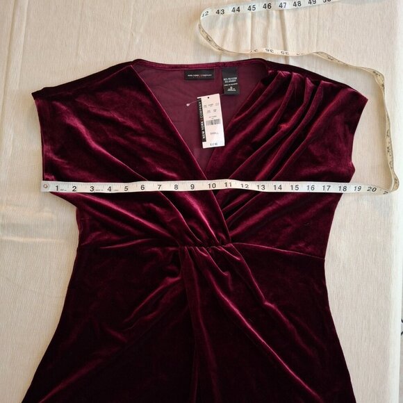 NY & Co Velvet Babydoll Top Sz S Whimsigoth Boho Holiday Cocktail Party NWT - Picture 11 of 13